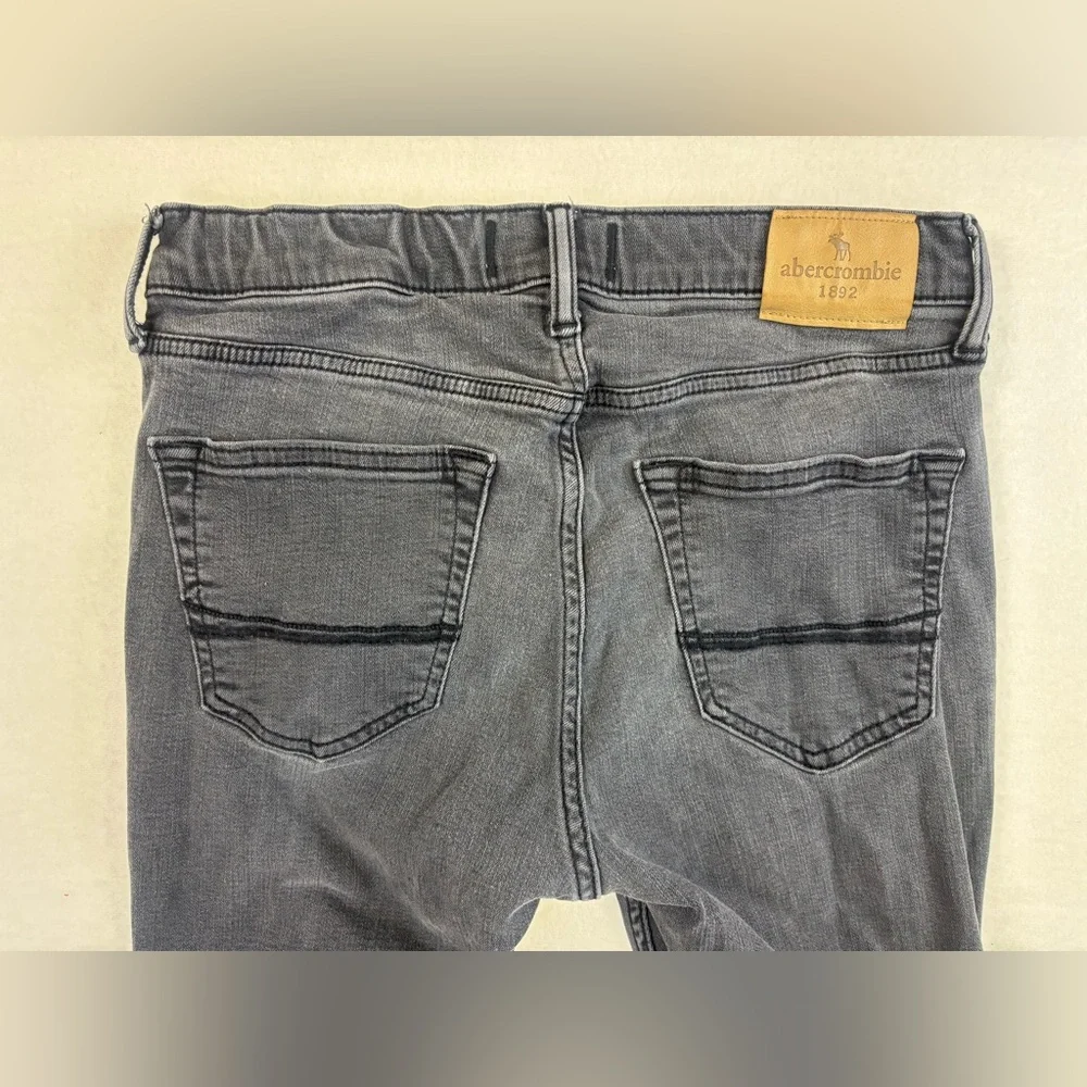 ABERCROMBIE & FITCH KIDS Black Skinny Jeans Cotton‎ Stretch Distressed Dark 16